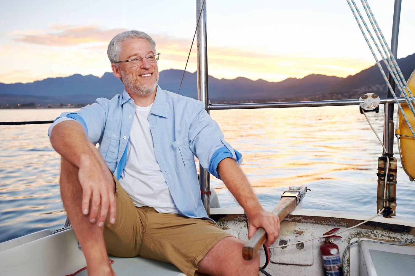 Retired business owner sailing
